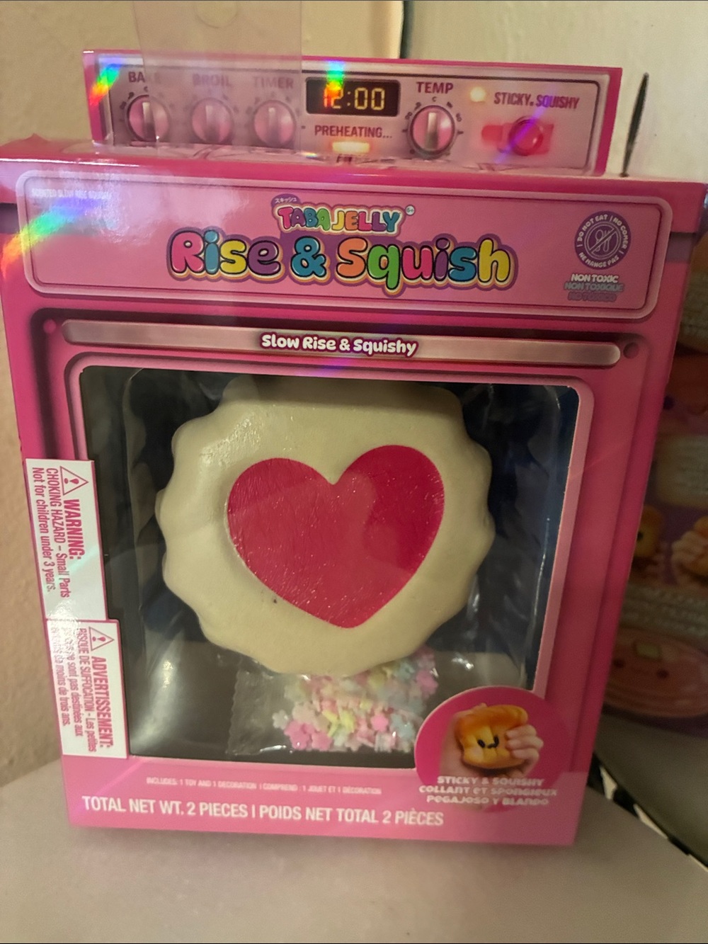 Taba Jelly Rise & Squish Kids Toy - Pink Heart Cookie Squishy